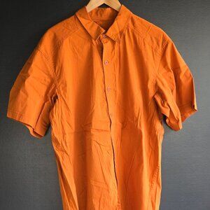 Men's Arc’teryx Transept Short Sleeve SS Shirt L Large orange button down stretc
